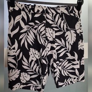 Ralph Lauren RLX Black and White Tropical Leaf Print Shorts